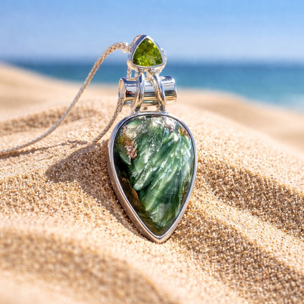 Seraphinite & Peridot Necklace